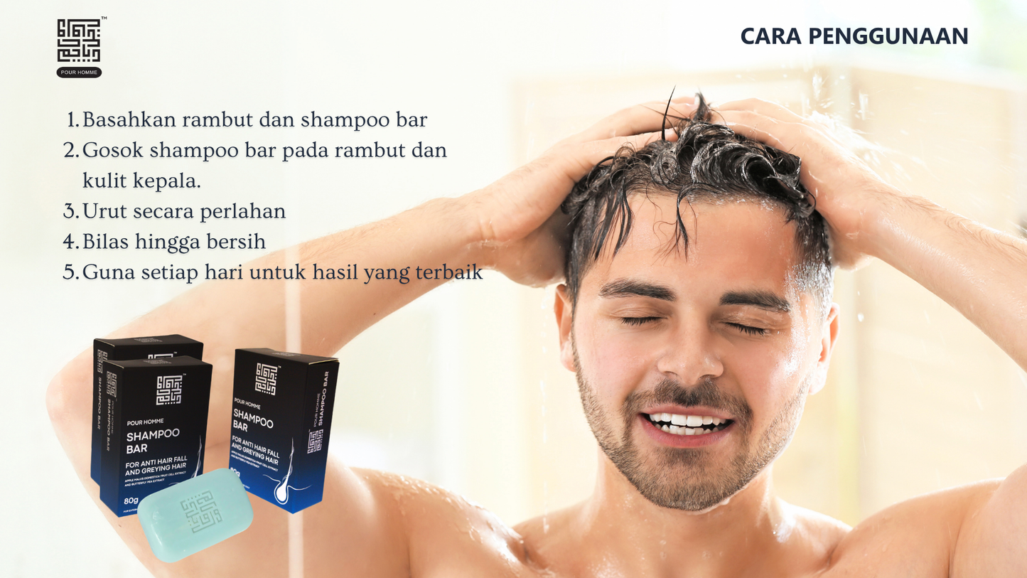 Pour Homme Syampu Soap Bar – Dengan Ekstrak Sel Stem Epal untuk Rambut Lelaki Sihat