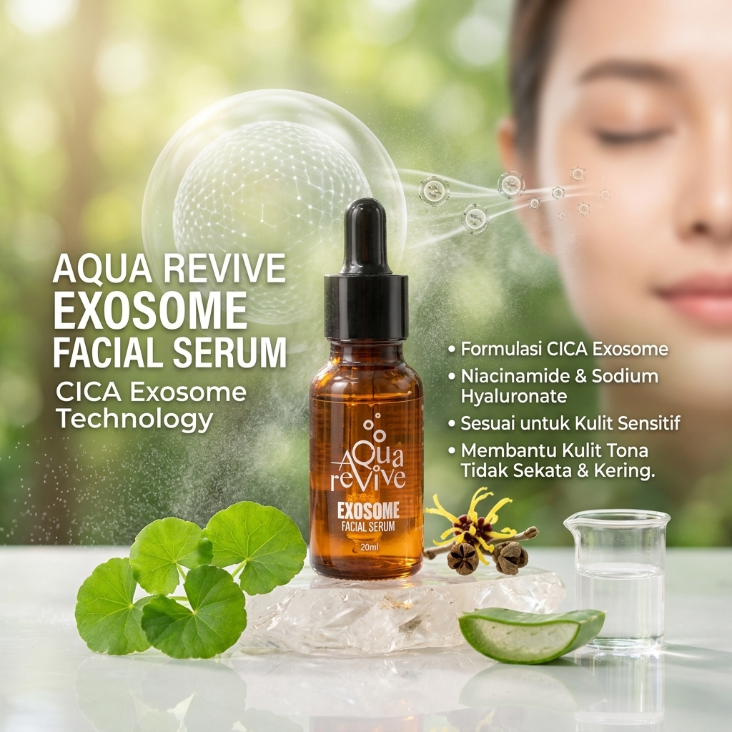 Aqua Revive Exosome Serum Wajah 20ml – Penjagaan Kulit Harian & Melembapkan