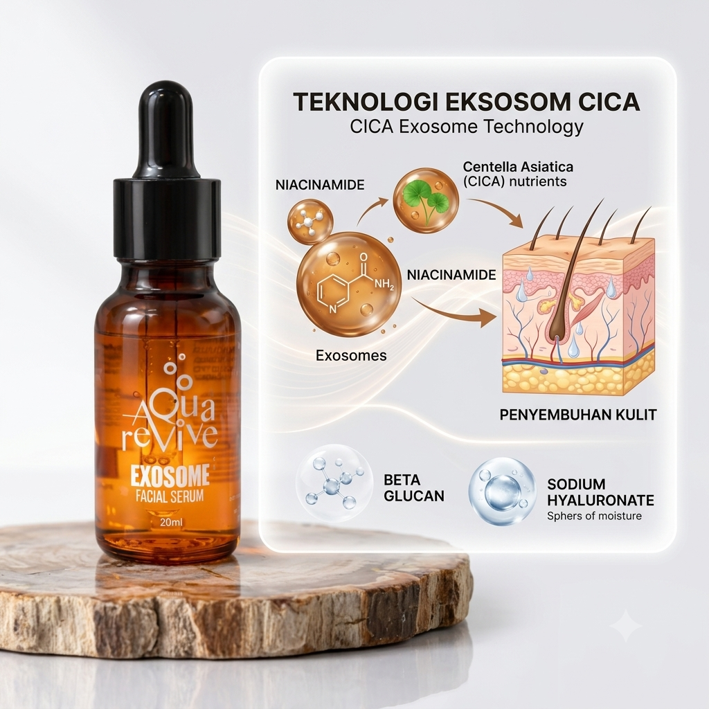 Aqua Revive Exosome Serum Wajah 20ml – Penjagaan Kulit Harian & Melembapkan