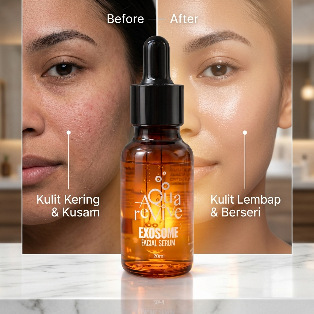 Aqua Revive Exosome Serum Wajah 20ml – Penjagaan Kulit Harian & Melembapkan