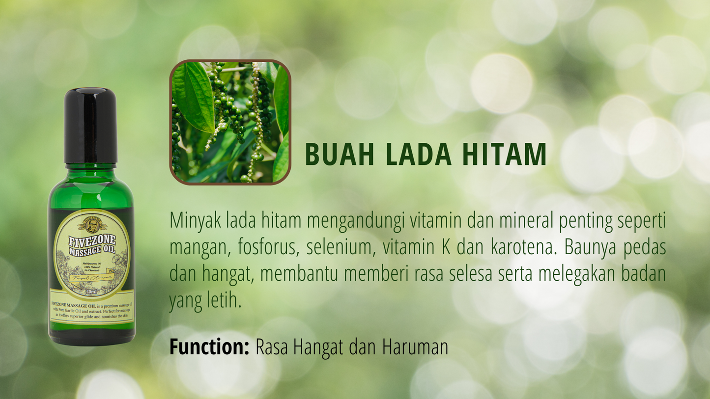 Fivezone Massage Oil – Rahsia dan Keistimewaan Minyak Bawang Putih Tunggal [Penghantaran Percuma]