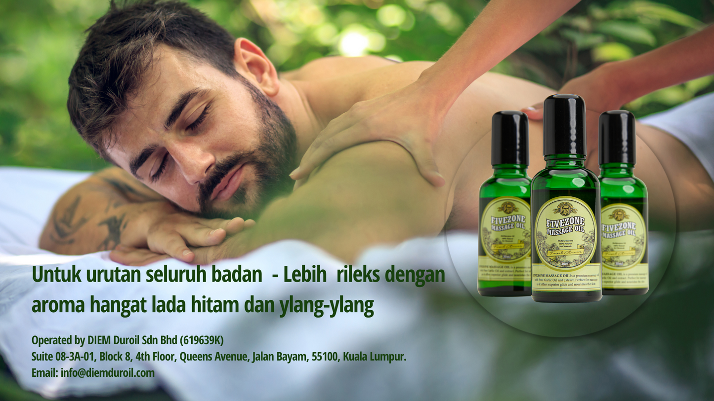 Fivezone Massage Oil – Rahsia dan Keistimewaan Minyak Bawang Putih Tunggal [Penghantaran Percuma]