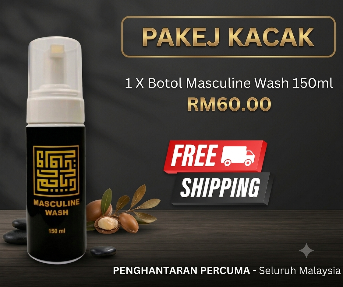MASCULINE Wash 150ml - Penjagaan Badan dan Intim Harian untuk Lelaki (PAKEJ KACAK)