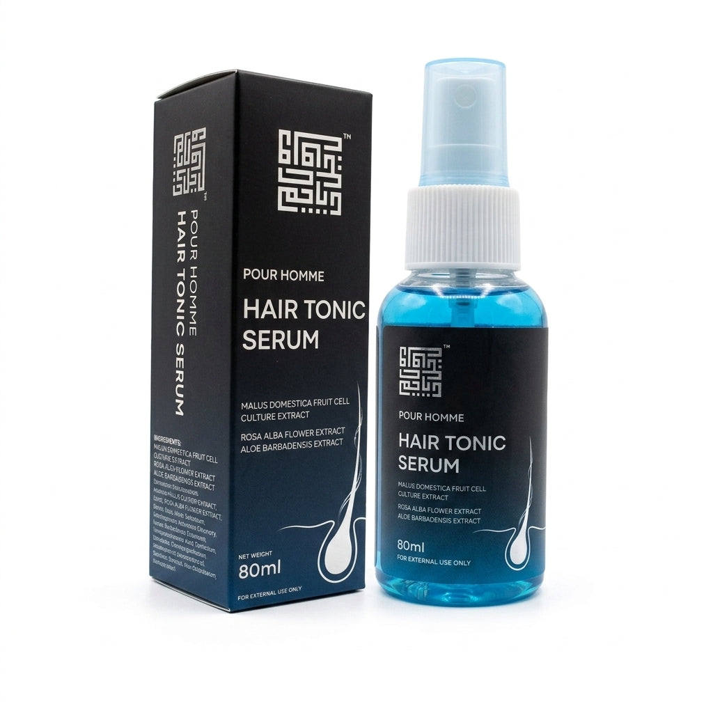 Pour Homme Hair Tonic Serum - Mengalakkan pertumbuhan Rambut sihat dengan Ekstrak Malus Domestica