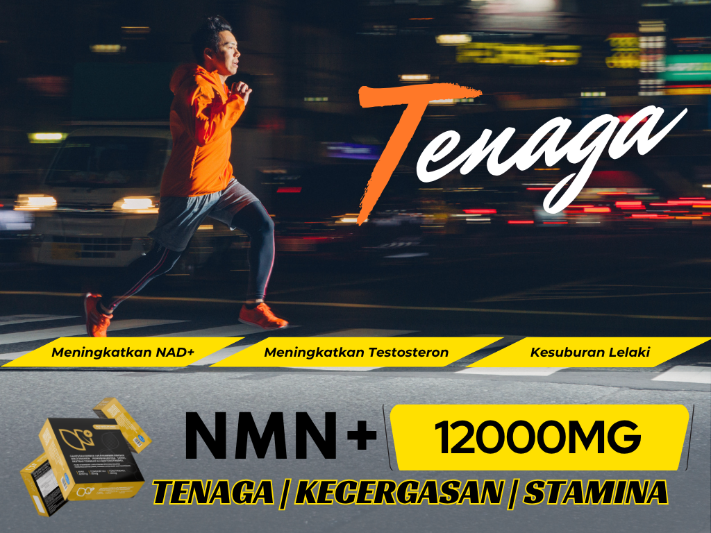 NMN [12000mg] dengan Tongkat Ali & Tocotrienol - 2 Kotak (20 sachet)