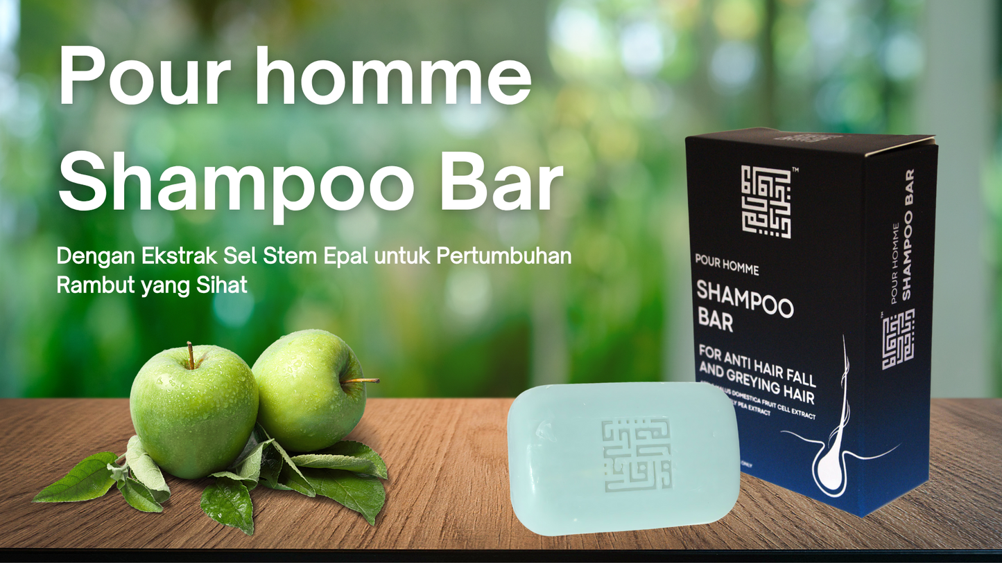 Pour Homme Syampu Soap Bar – Dengan Ekstrak Sel Stem Epal untuk Rambut Lelaki Sihat