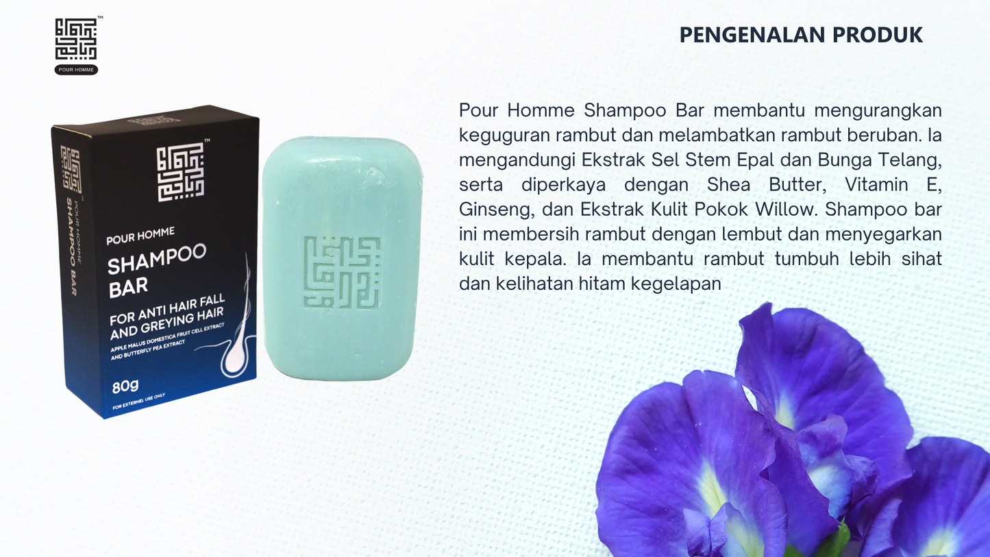 Pour Homme Syampu Soap Bar – Dengan Ekstrak Sel Stem Epal untuk Rambut Lelaki Sihat