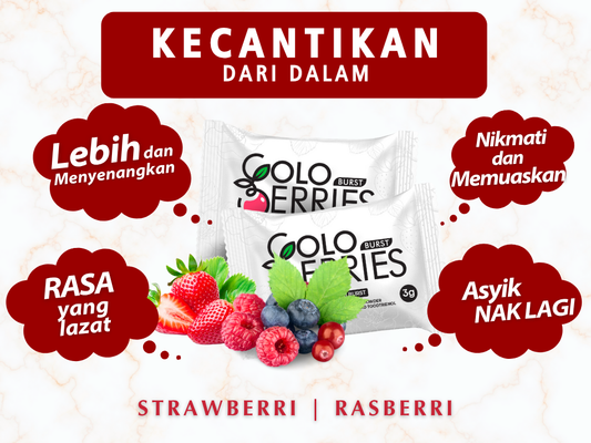 Coloberies Burst - Coloberies Burst - Campuran Jus Strawberi dengan Colostrum, Biotin dan Tocotrienol [1 kotak]