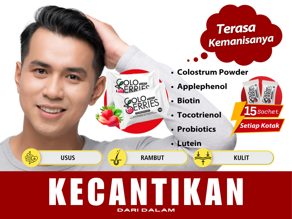 Coloberies Burst - Coloberies Burst - Campuran Jus Strawberi dengan Colostrum, Biotin dan Tocotrienol [1 kotak]