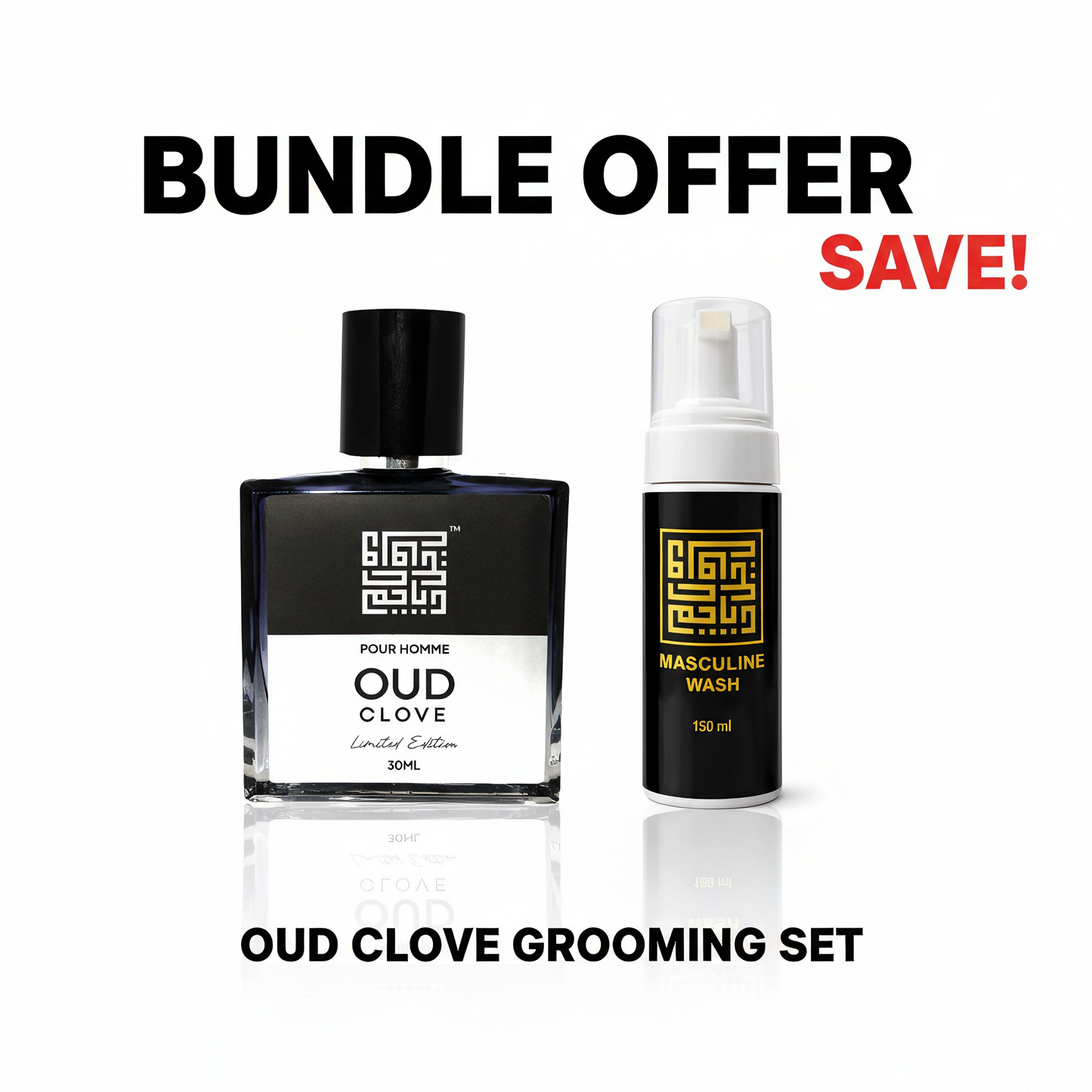 Bundle Penjagaan Lelaki – Masculine Wash 150ml + Pour Homme Oud Clove Perfume
