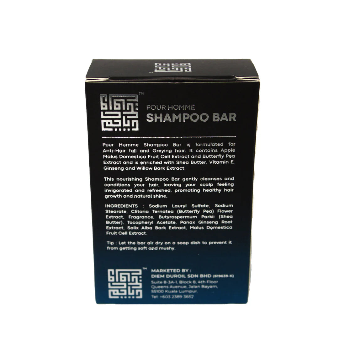 Pour Homme Syampu Soap Bar – Dengan Ekstrak Sel Stem Epal untuk Rambut Lelaki Sihat