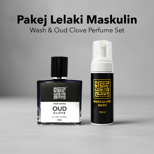 Bundle Penjagaan Lelaki – Masculine Wash 150ml + Pour Homme Oud Clove Perfume